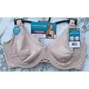 Vanity Fair Radiant Collection Smooth Back Bra 40DD Light Pink Lace 76571